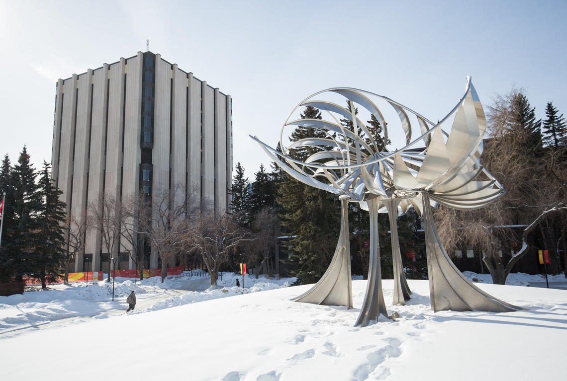 Despite snow on the ground, the MacKimmie Tower redevelopment is well underway.