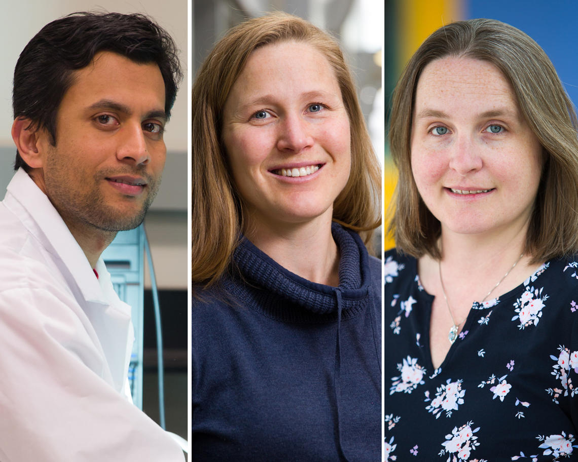 Banting Postdoctoral Fellowship recipients from the University of Calgary, from left: Mokarram Hossain, Stephanie Peacock and Gillian Tarr.