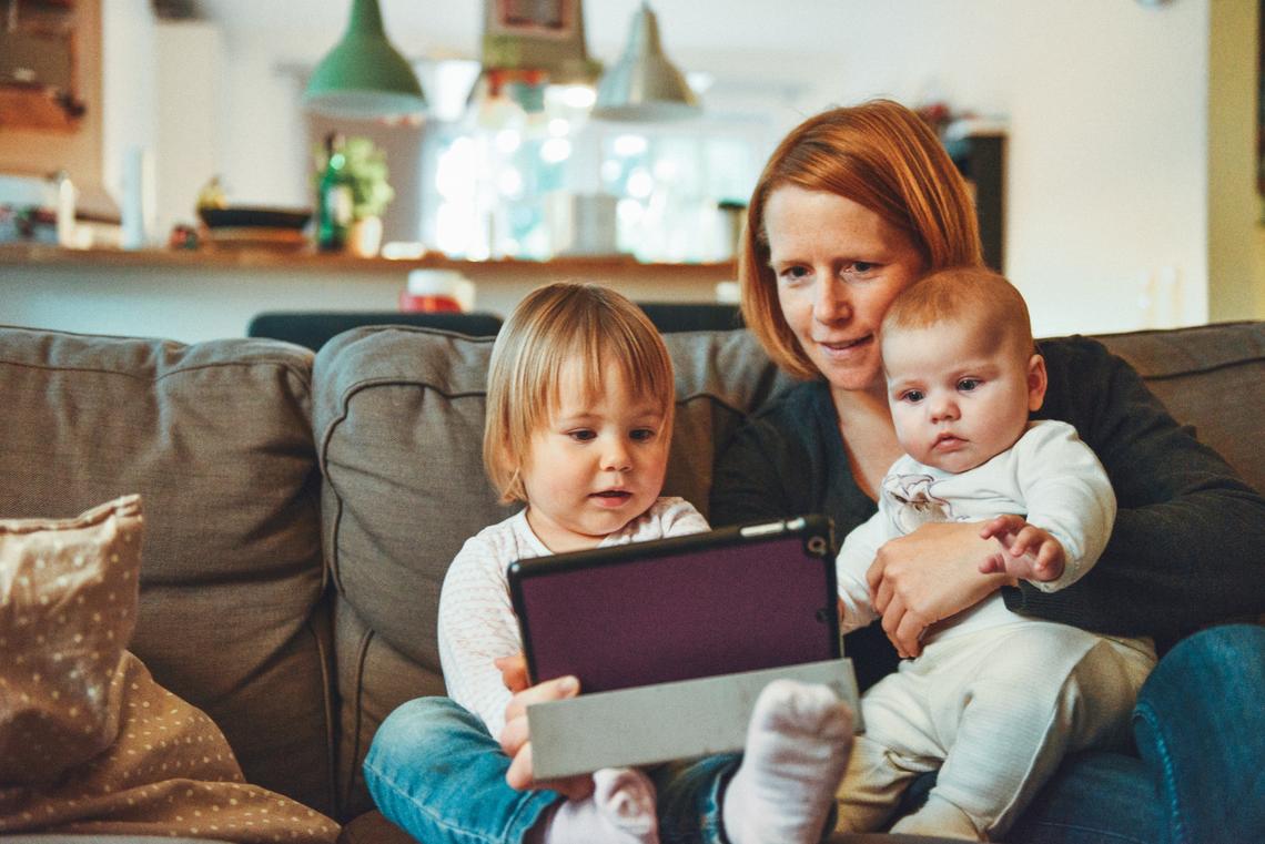 Video chat with loved ones is a healthy way for children to use devices.