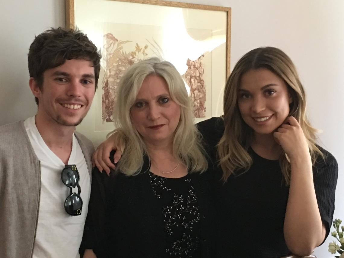 Christine Sperling with her son and daughter.