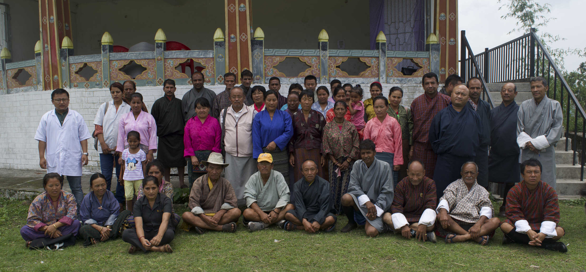 Dr. Rinchen with the cattle owners in one of the rabies endemic areas of Bhutan