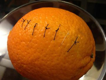 Suture and orange