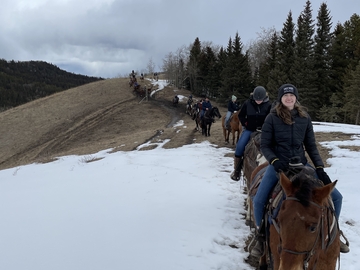 Students on a trail ride